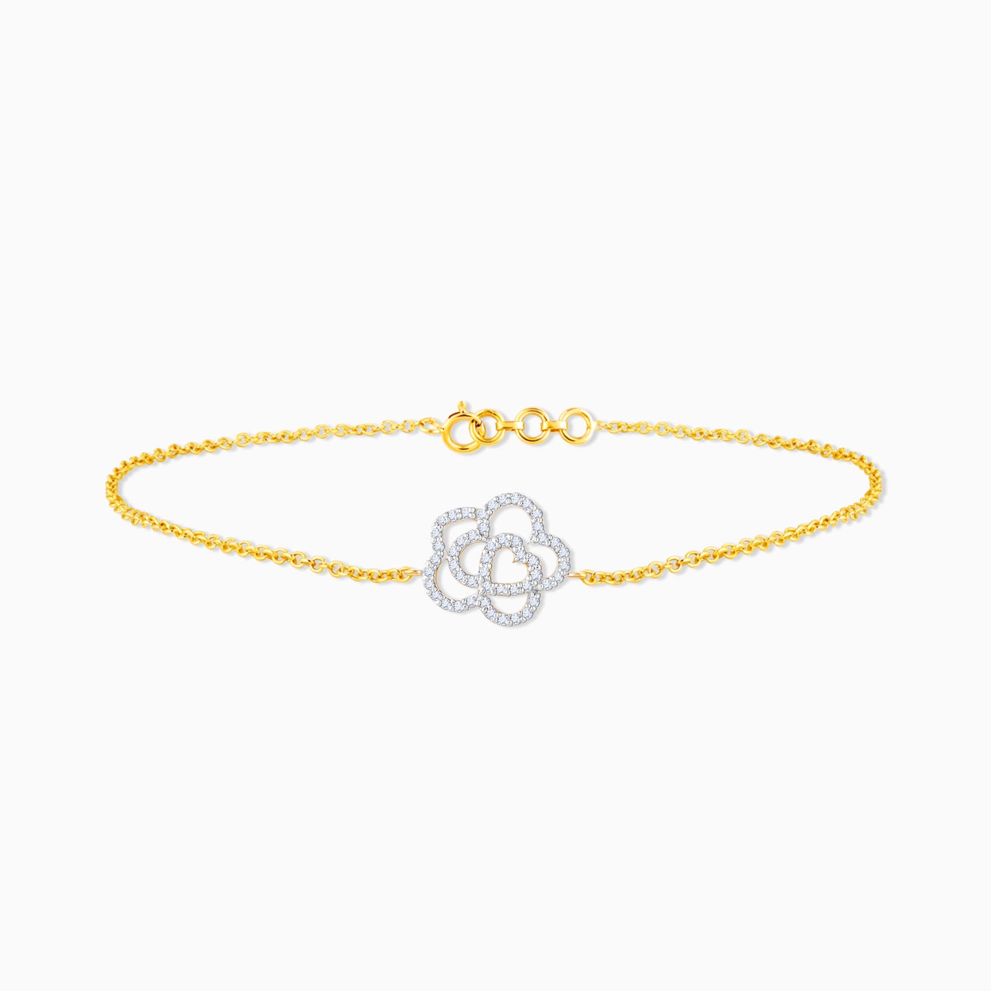 Gold Plumeria Diamond Bracelet