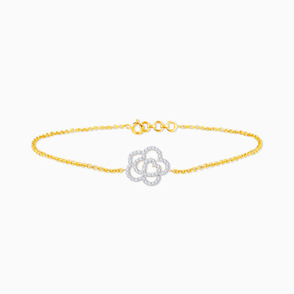 Gold Plumeria Diamond Bracelet