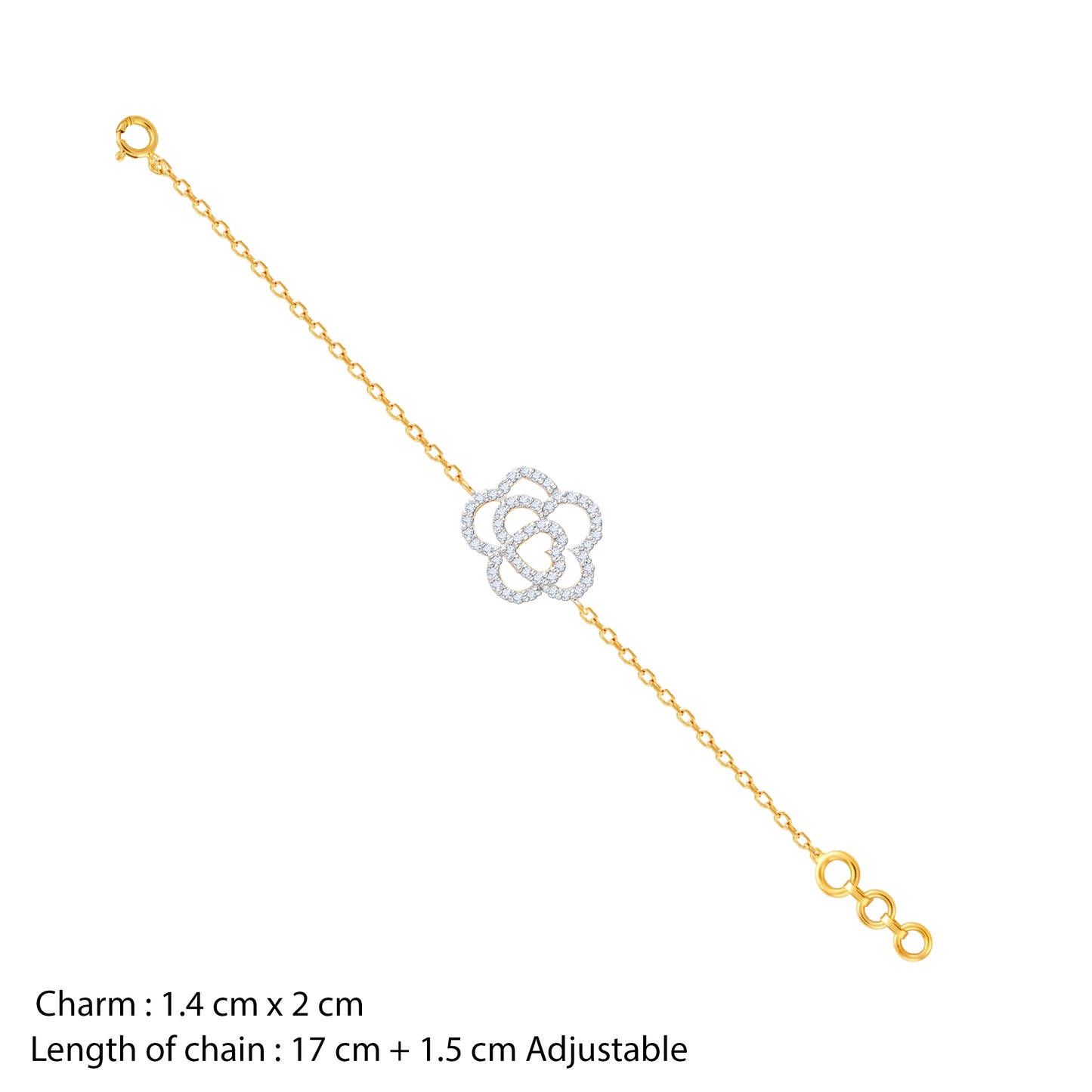 Gold Plumeria Diamond Bracelet