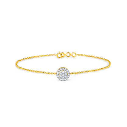 Gold Endless Circle Diamond Bracelet