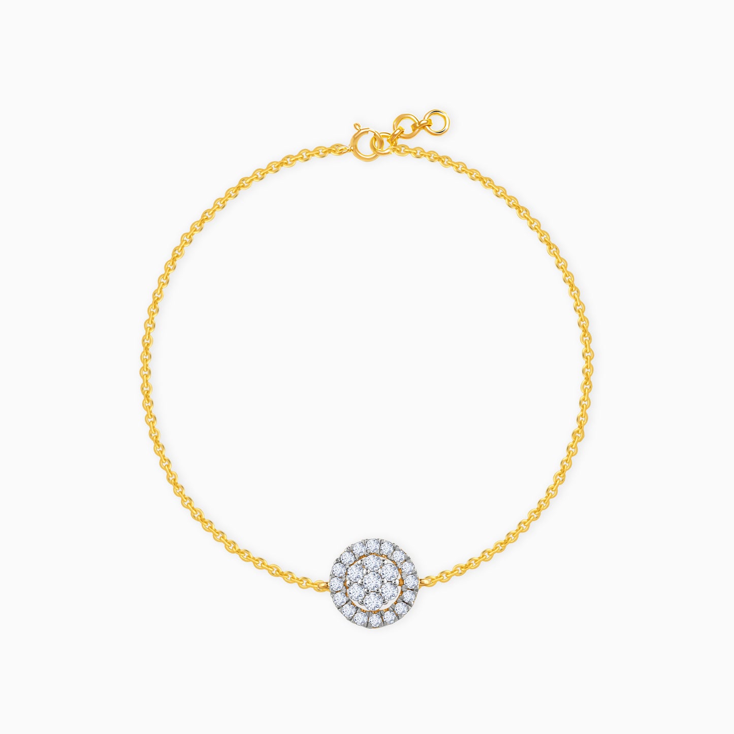 Gold Endless Circle Diamond Bracelet