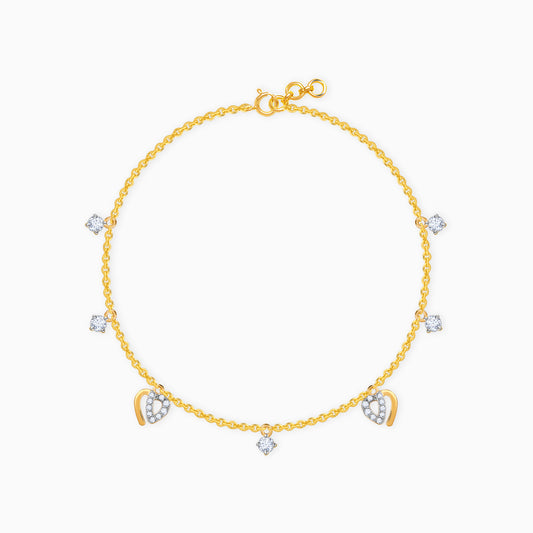 Gold Heartfelt Diamond Bracelet