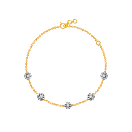 Gold Gorgeous Cluster Diamond Bracelet