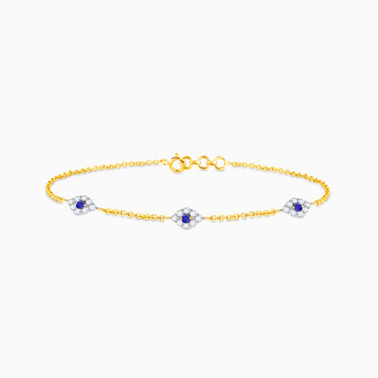 Gold Classic Evil Eye Diamond Bracelet