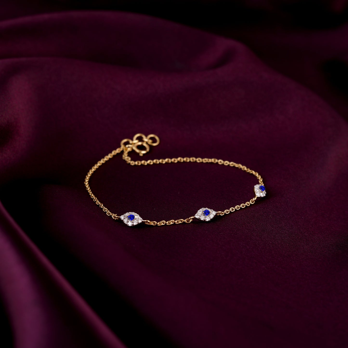 Gold Classic Evil Eye Diamond Bracelet