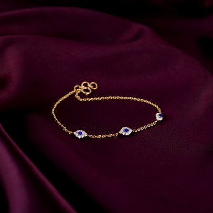 Gold Classic Evil Eye Diamond Bracelet