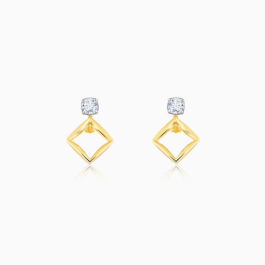 Gold Geometric Radiance Convertible Diamond Earrings