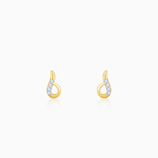 Gold Sparkling Diamond Earrings