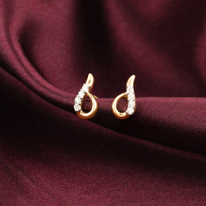 Gold Sparkling Diamond Earrings