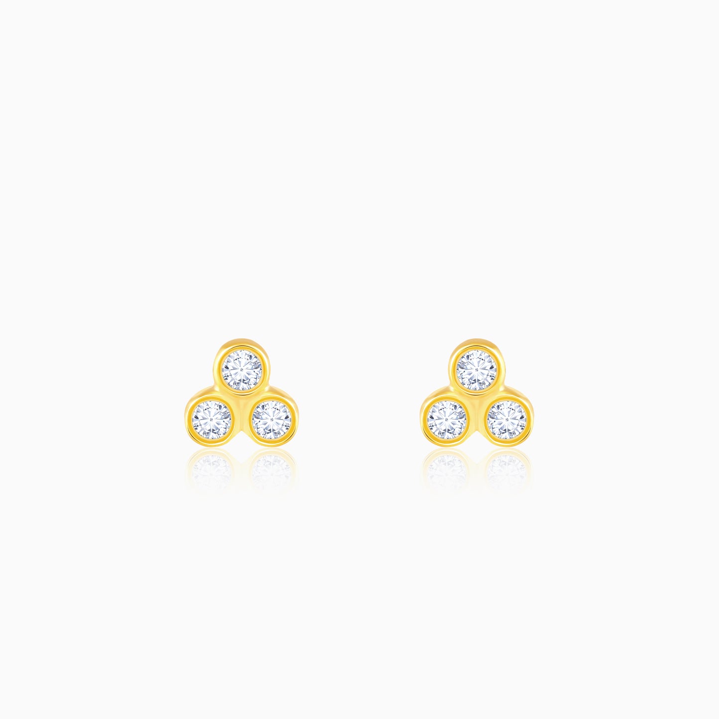 Gold Trifecta Diamond Earrings