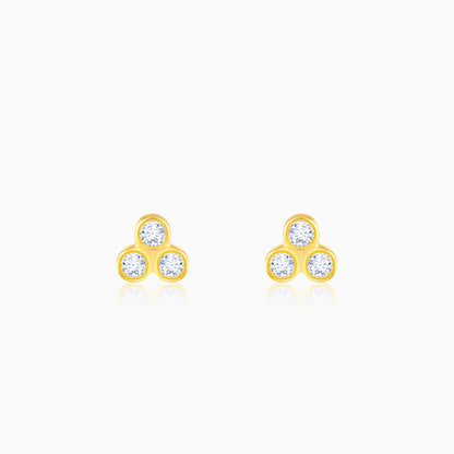 Gold Trifecta Diamond Earrings