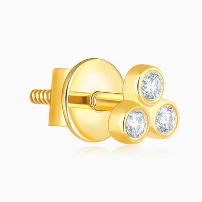 Gold Trifecta Diamond Earrings