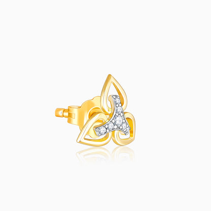 Gold Floral Triad Diamond Earrings