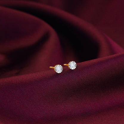 Gold Classic Diamond Stud Earrings