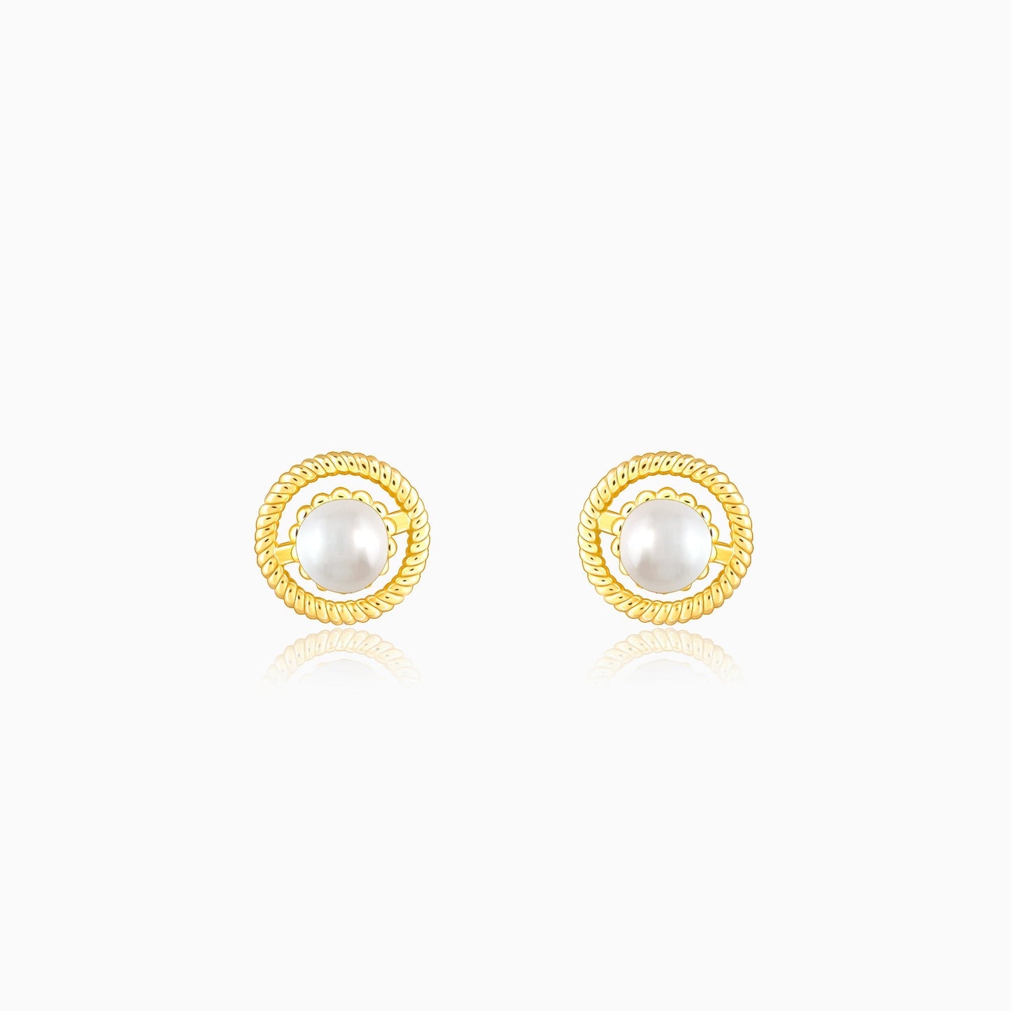 Gold Delicate Pearl Earrings