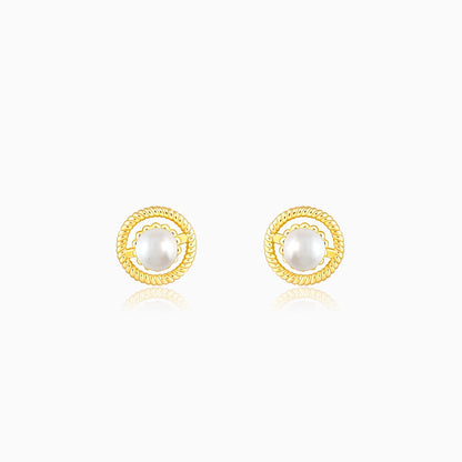 Gold Delicate Pearl Earrings