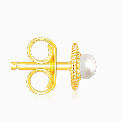 Gold Delicate Pearl Earrings