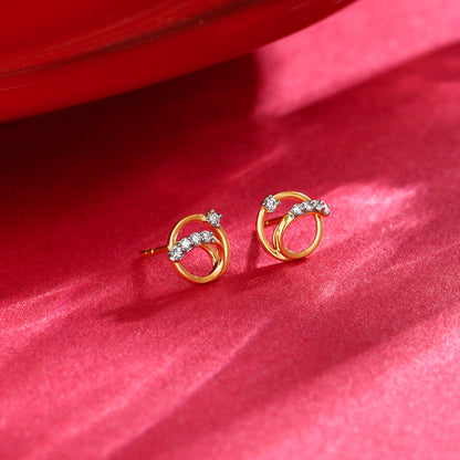 Gold Orb Diamond Earrings