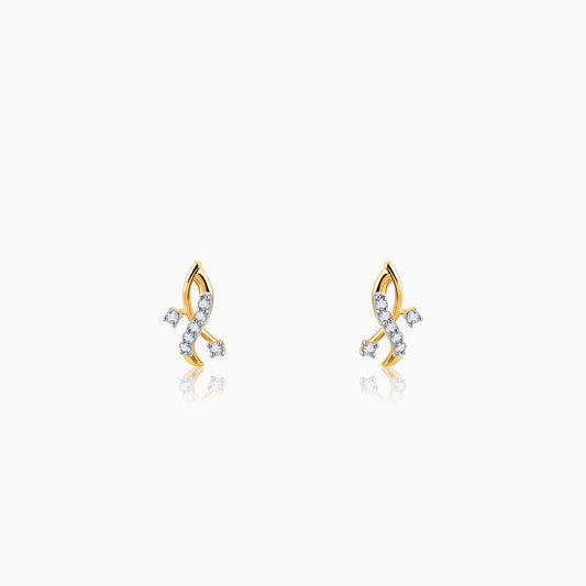 Gold Entangled Diamond Studs