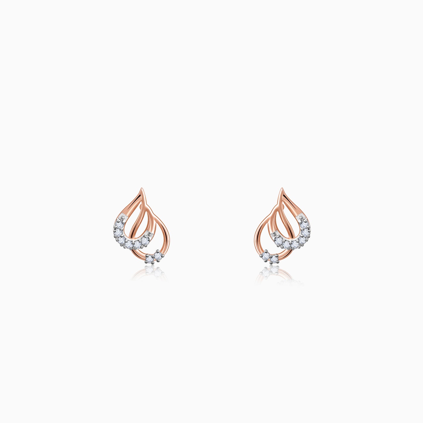 Rose Gold Pyrus Diamond Earrings