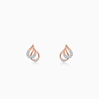 Rose Gold Pyrus Diamond Earrings