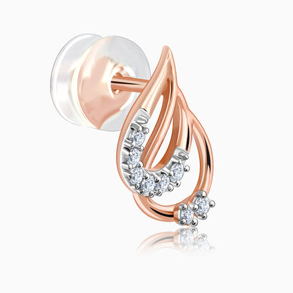 Rose Gold Pyrus Diamond Earrings