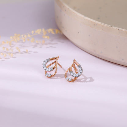 Rose Gold Pyrus Diamond Earrings