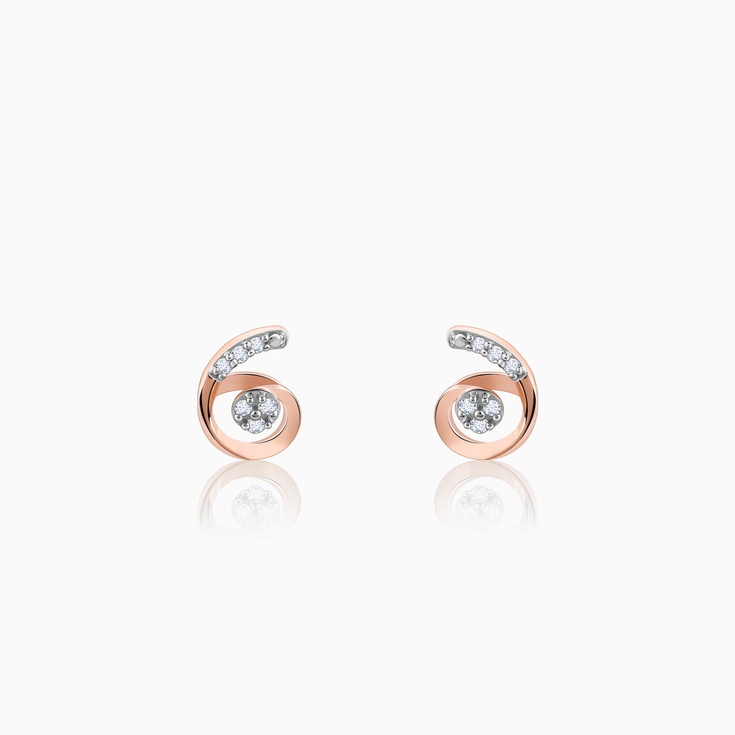 Rose Gold Quoted Diamond Earrings