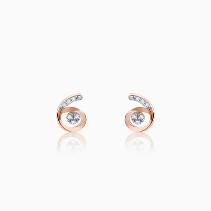 Rose Gold Quoted Diamond Earrings