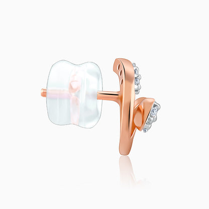 Rose Gold Quoted Diamond Earrings