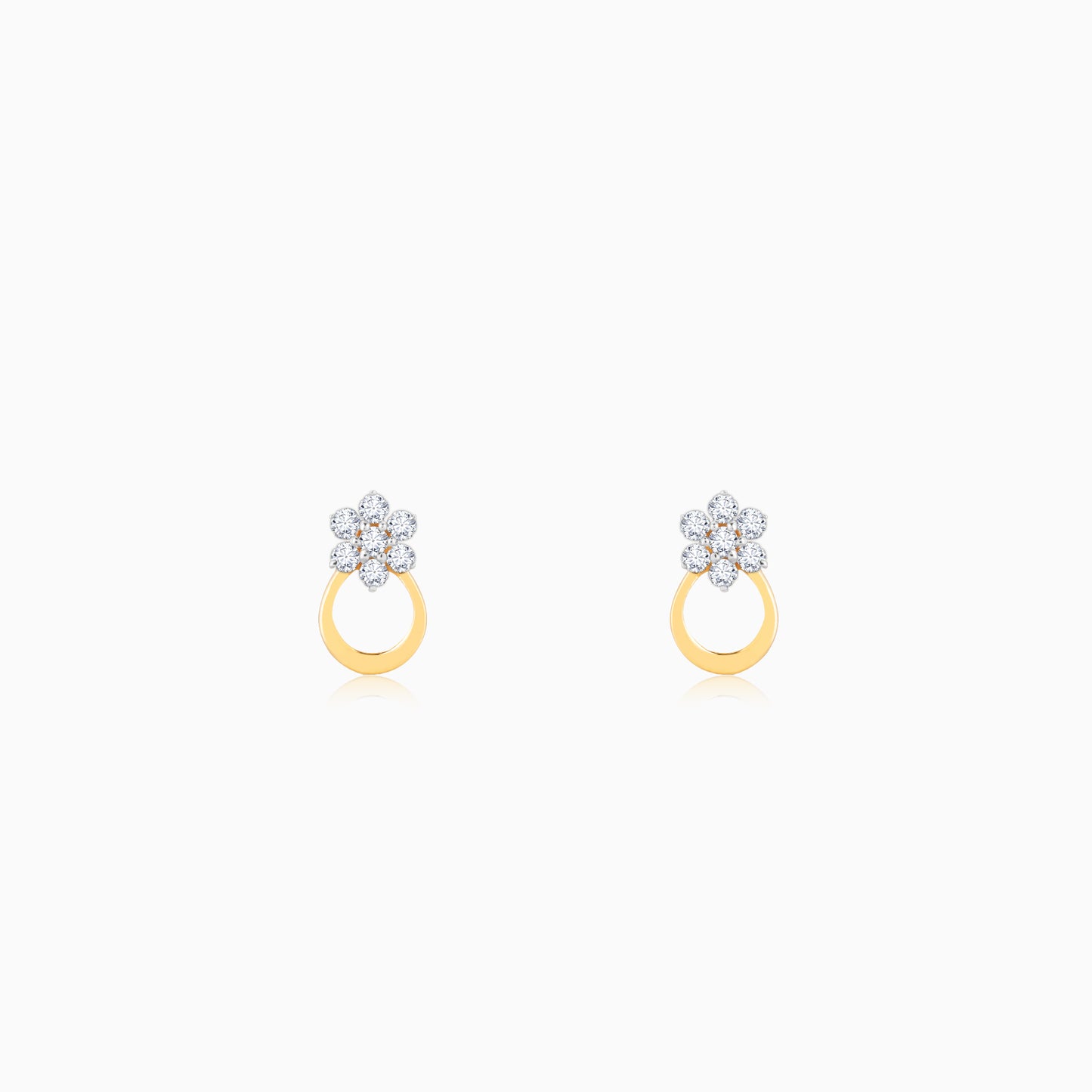 Gold Blooming Diamond Stud Earrings