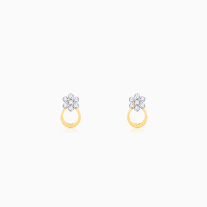 Gold Blooming Diamond Stud Earrings