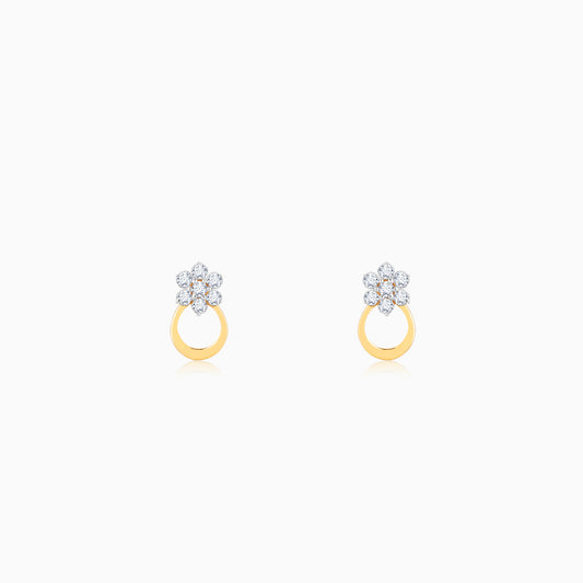 Gold Blooming Diamond Stud Earrings