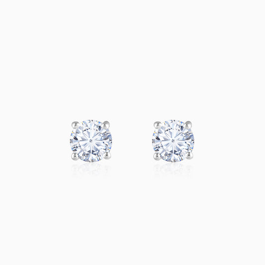 Gold Classic Solitaire Diamond Stud Earrings