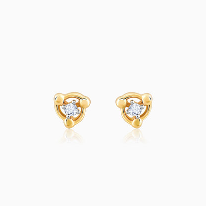 Gold Timeless Twist Diamond Stud Earrings