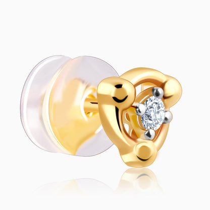 Gold Timeless Twist Diamond Stud Earrings