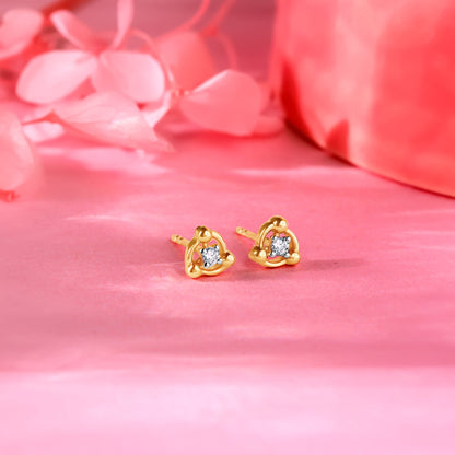 Gold Timeless Twist Diamond Stud Earrings