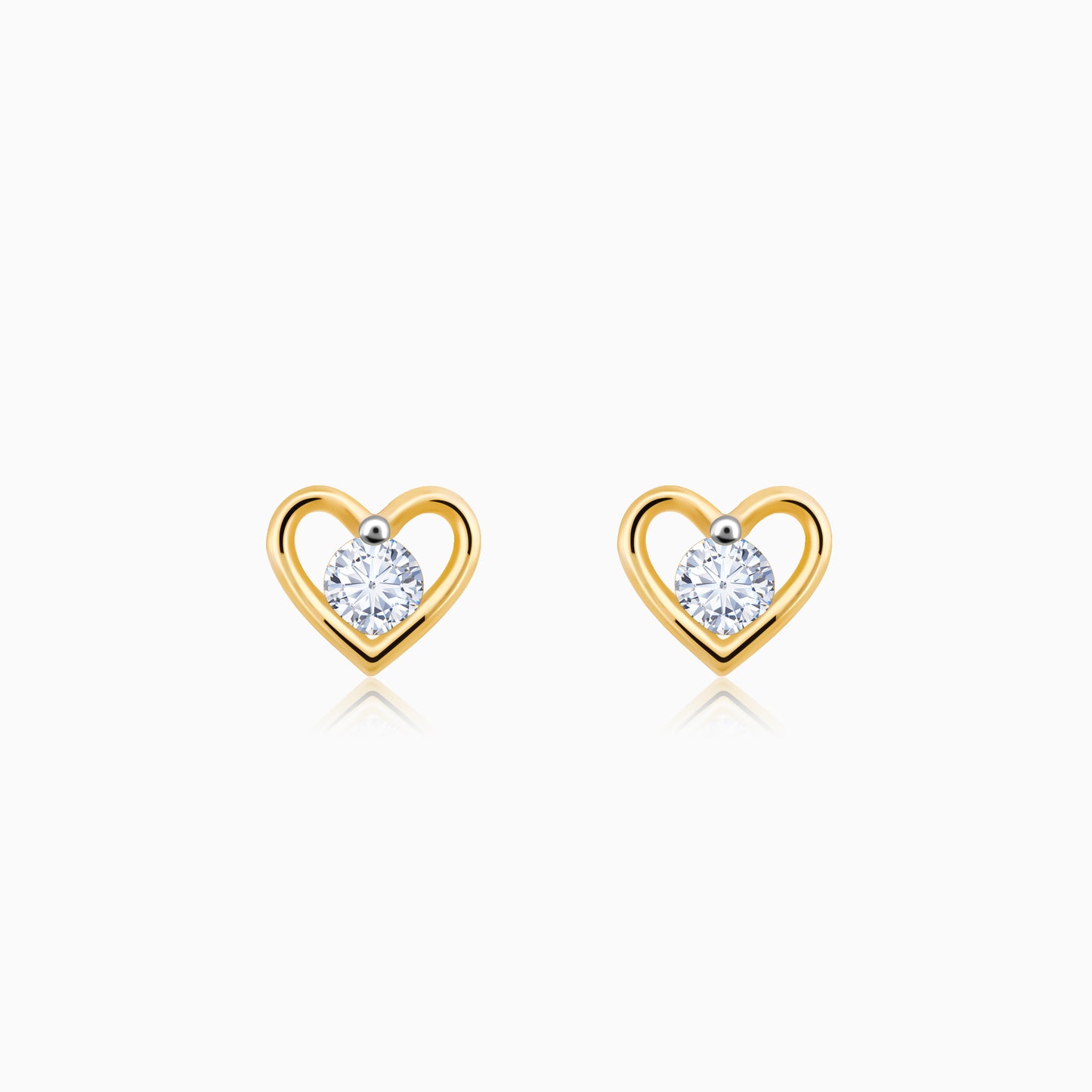 Gold Timeless Heart Diamond Earrings