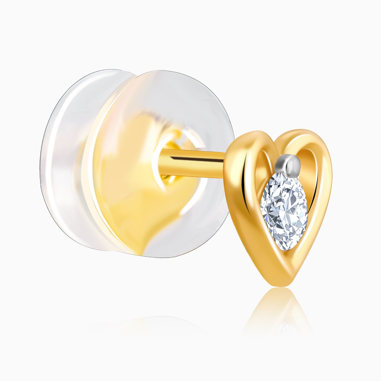 Gold Timeless Heart Diamond Earrings