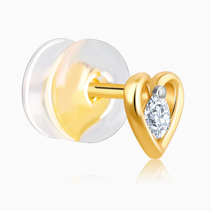 Gold Timeless Heart Diamond Earrings