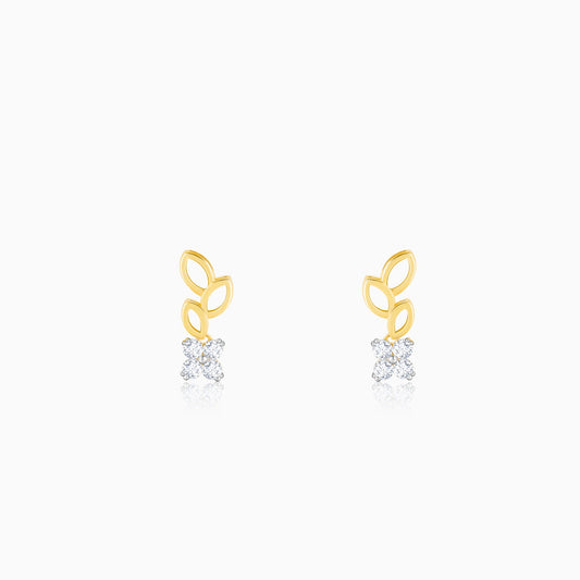 Gold Morning Glory Diamond Earrings