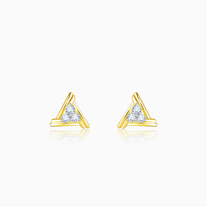 Gold Geometric Trio Diamond Earrings