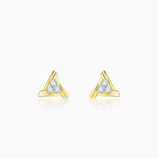 Gold Geometric Trio Diamond Earrings