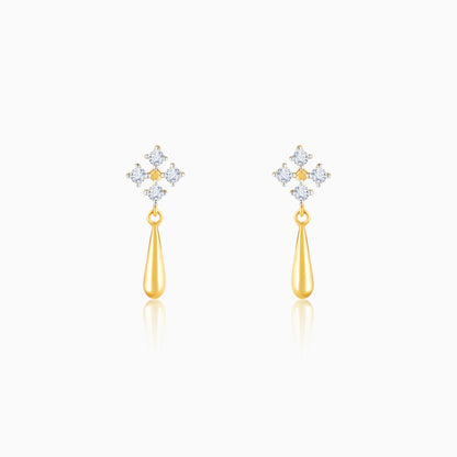 Gold Dazzling Drop Diamond Earrings