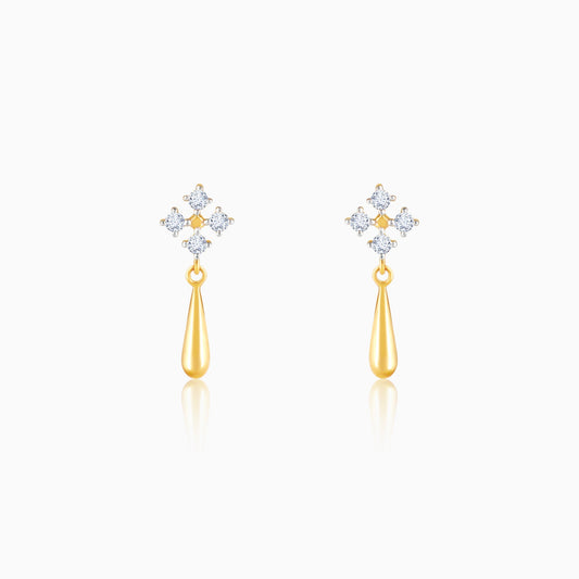 Gold Dazzling Drop Diamond Earrings