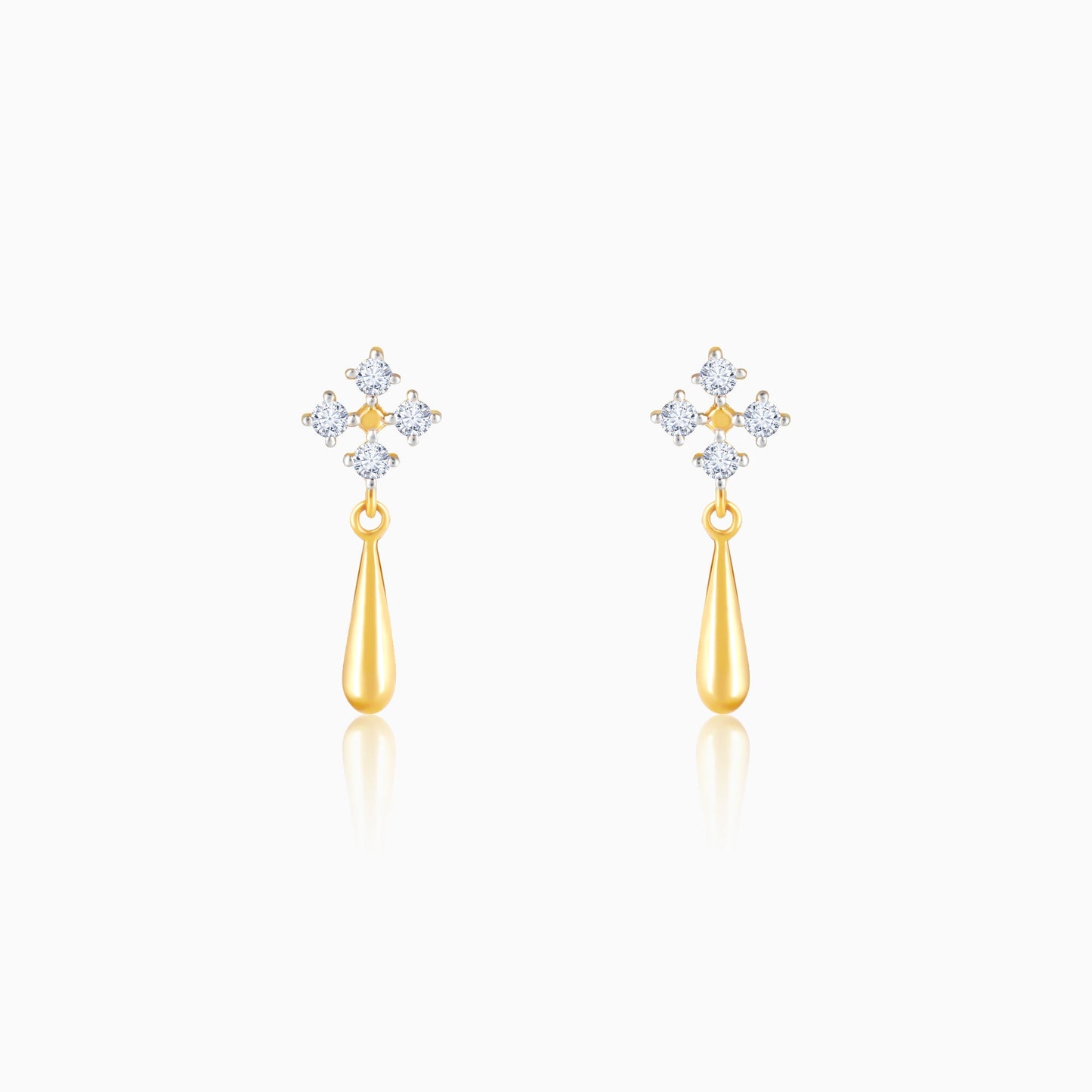 Gold Dazzling Drop Diamond Earrings