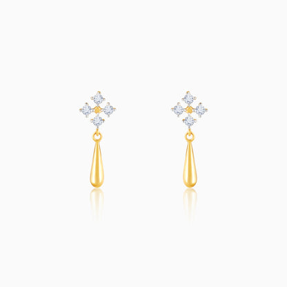 Gold Dazzling Drop Diamond Earrings