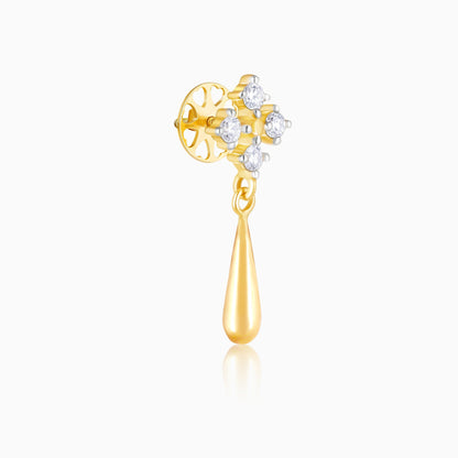 Gold Dazzling Drop Diamond Earrings