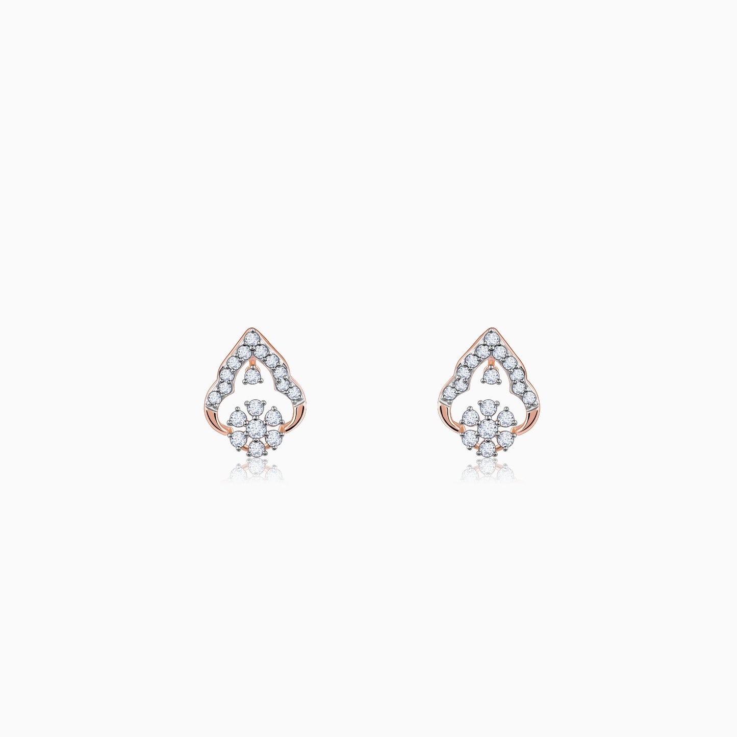 Rose Gold Grogeous Drop Diamond Earrings