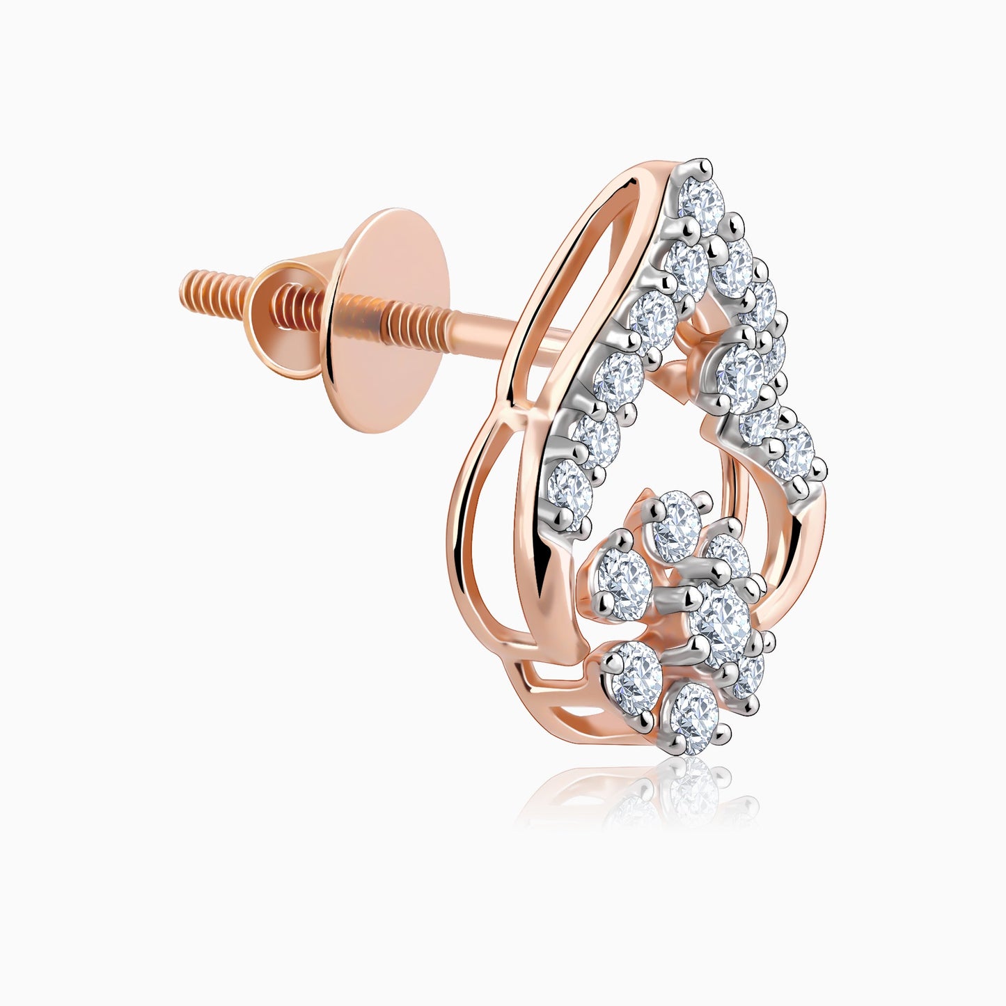 Rose Gold Grogeous Drop Diamond Earrings